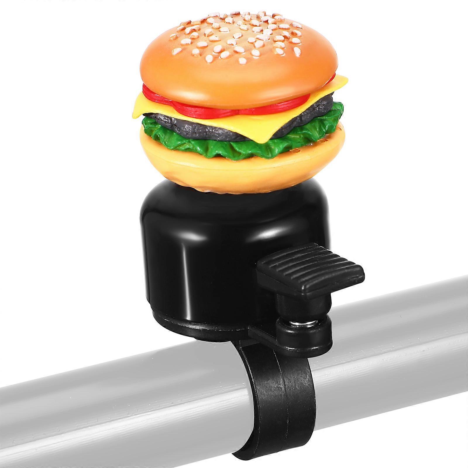 Cartoon Bike Bell with Hamburger Design, Sturdy Iron Construction, Loud Sound, Easy Installation for Bicycles and Scooters, Fun Accessory