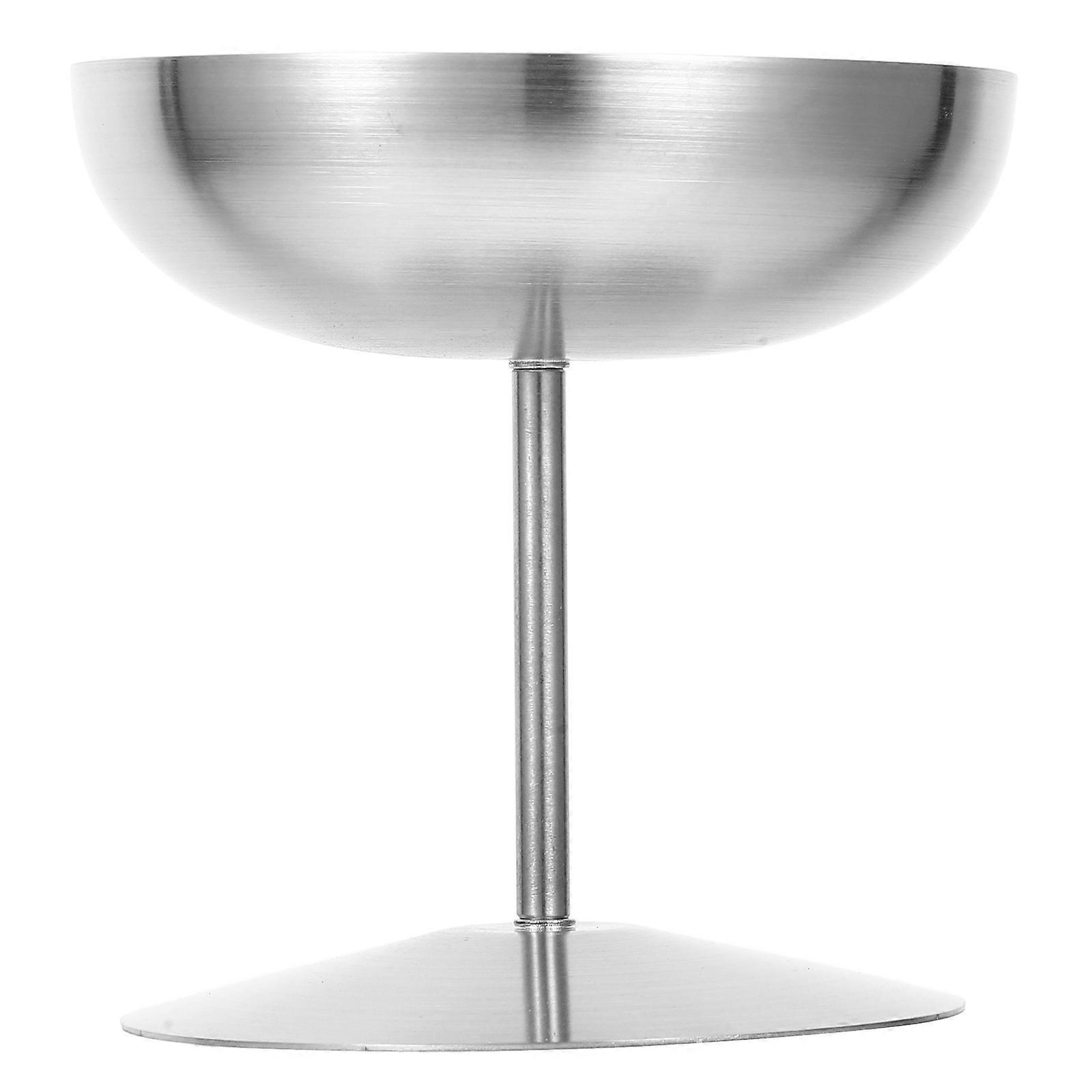 Stainless Steel Small Dessert Bowl with Elevated Base Serving Holder for Ice Cream, Pudding, and Fruit – Silver Footed Design for Home and Restaurant