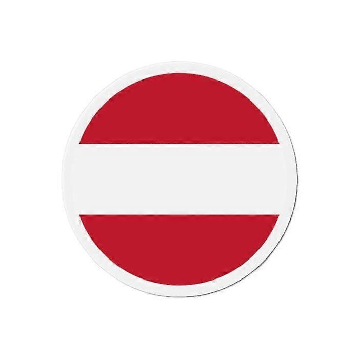 Round Magnet Austria Flag - Multicolored - 10 cm - 50 pieces - Synthetic resin - Mixed