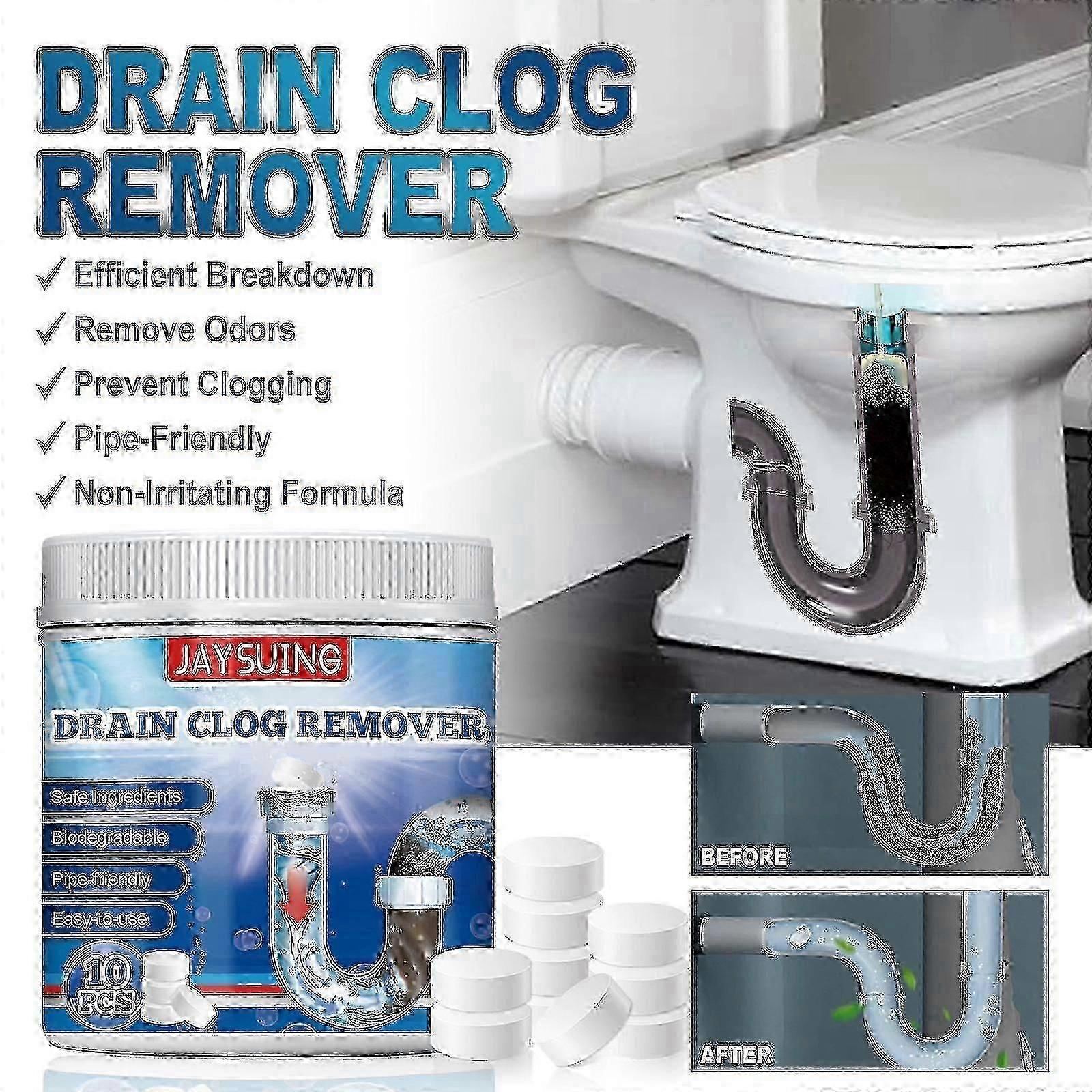 Jaysuing drain clogged effervescent tablets for kitchen and bathroom sewers dissolve to prevent clogging and clear drain pipes