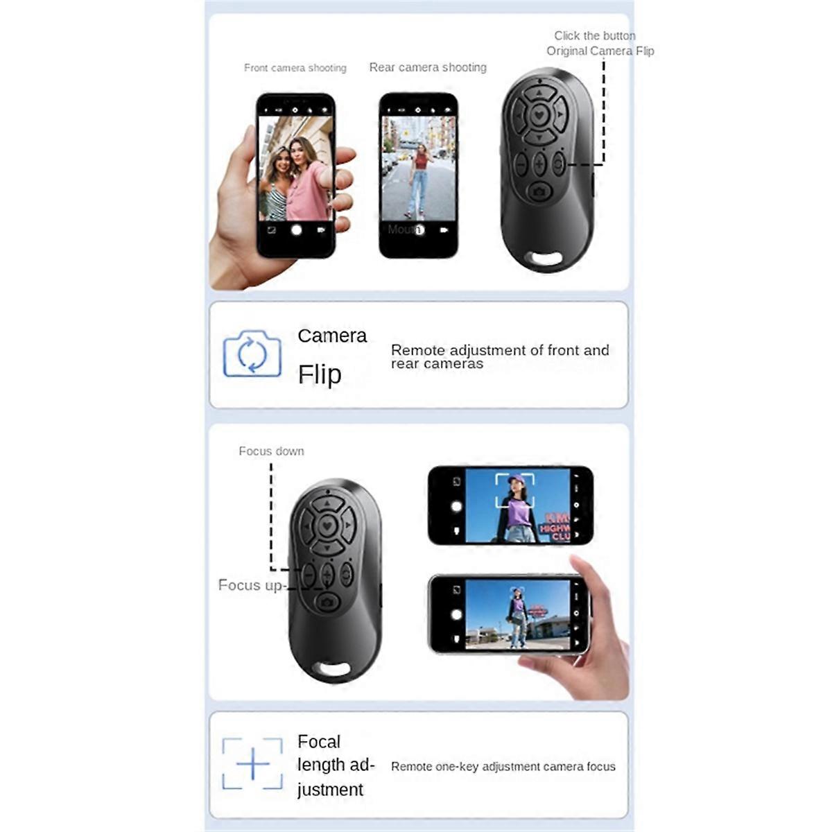 Wireless Bluetooth-Compatible Remote Control Button Controller Self-Timer Camera Stick Shutter Relea