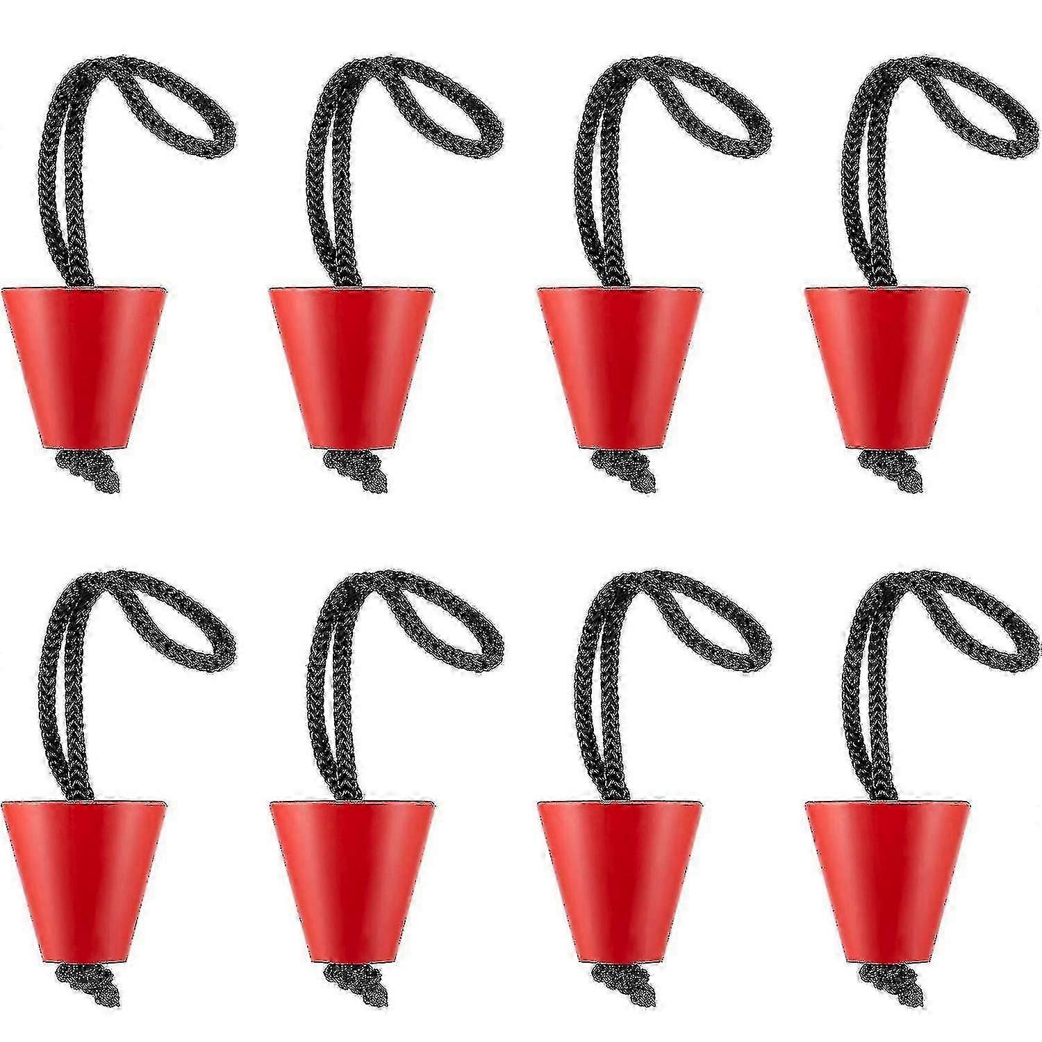 8Pcs Universal Kayak Scupper Plug Kit Silicone Drain Hole Stoppers with Lanyard