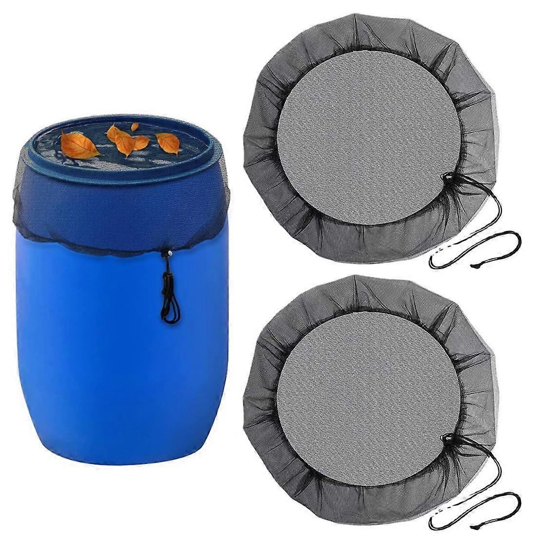 Adjustable rain barrel cover protective net, Protection agat leaves and mosquito larvae