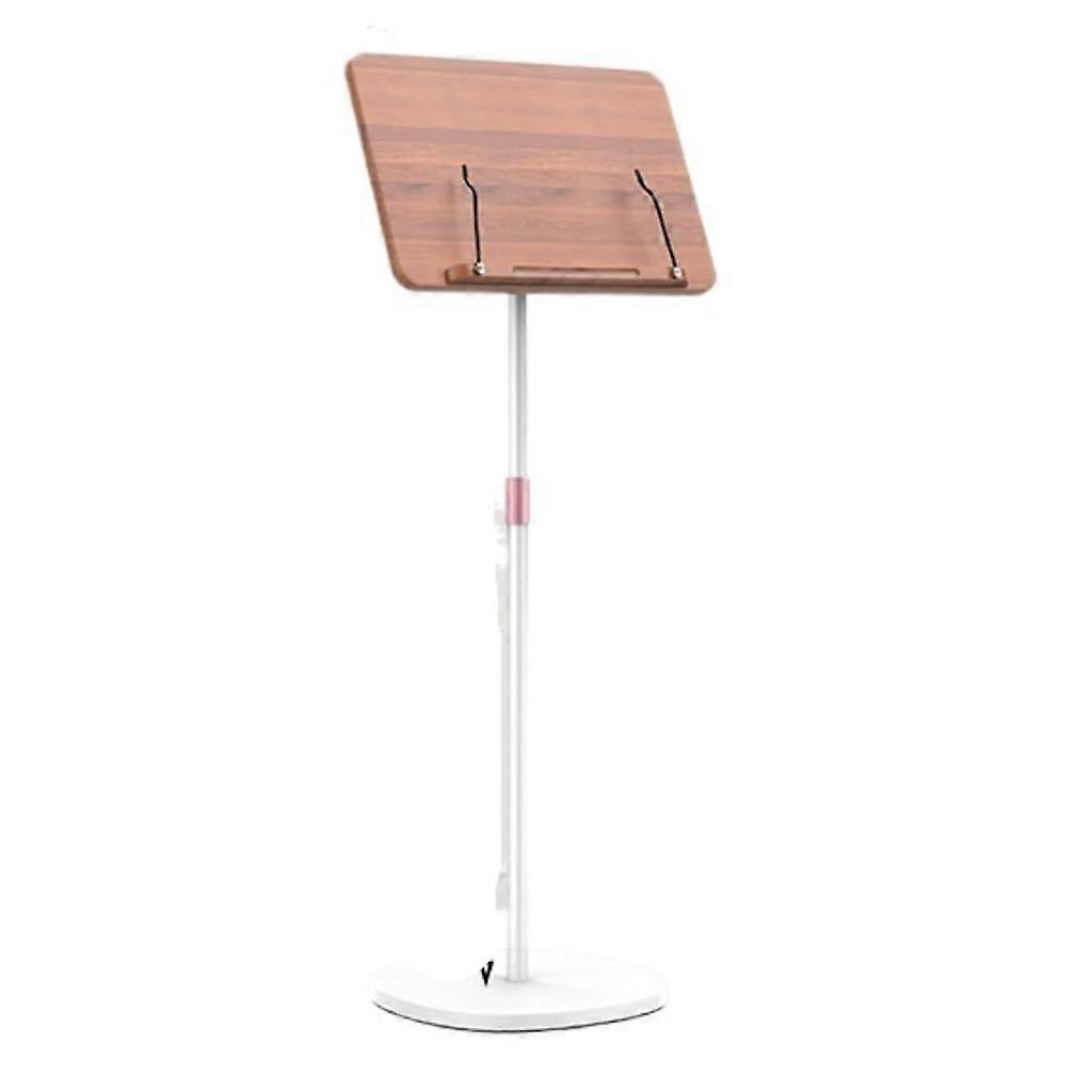 Music Stand Shelf Bracket Reading Holder Retractable Floor Stand (White, M)