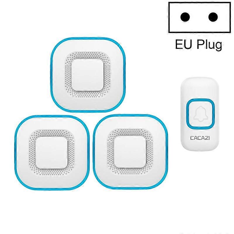 Remote Electronic Waterproof Doorbell EU Plug - White