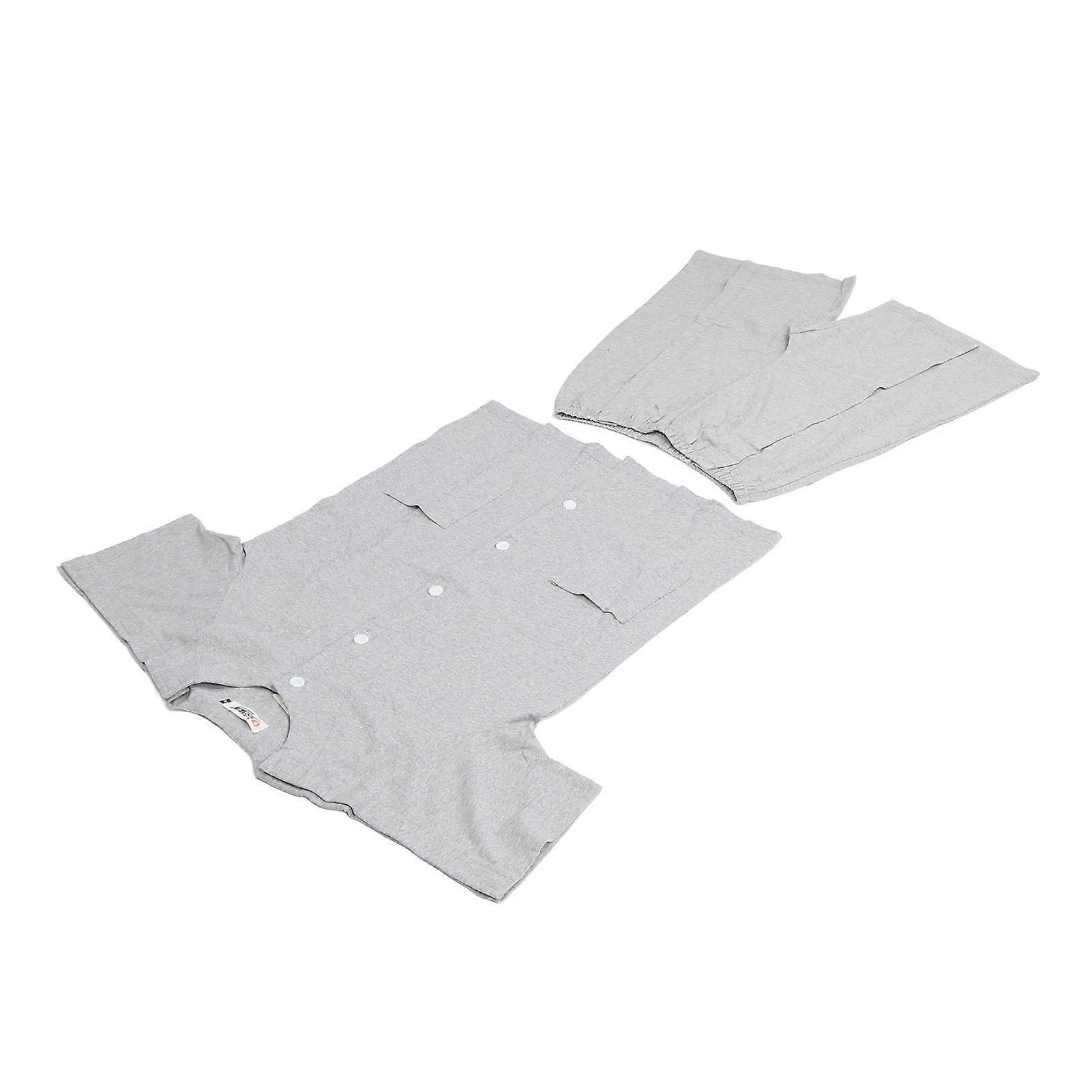 Tearaway Shirt Pants Set Short Sleeve Universal Unisex Split Snap Button Top Pants for Postoperative Infusion XL