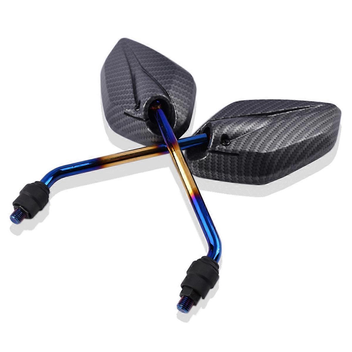 Motorcycle 7/8 Inch 10MM Handlebar Rearview Mirror Carbon Fiber Side Mirror Universal Reversing Mirror
