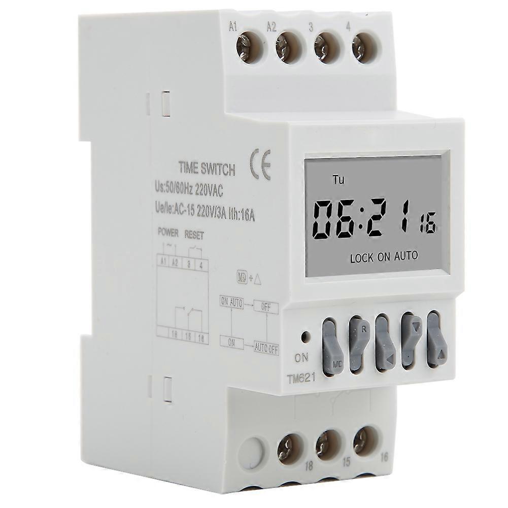 TM621 Digital Time Switch Relay Power Switch Timer Din Rail with Countdown Function AC220V