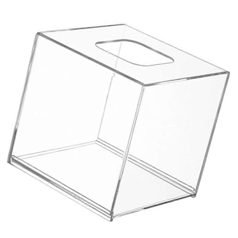 Transparent Acrylic Tissue Box Holder for Home Office Storage White Simple Style