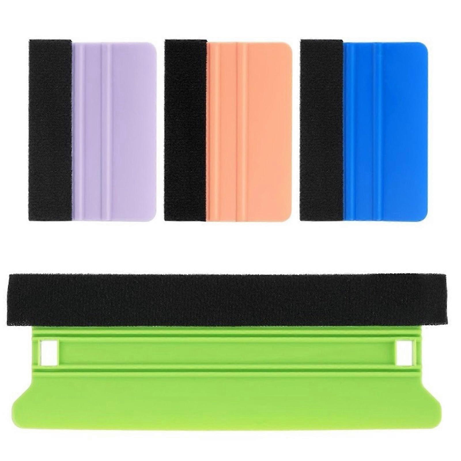 Pack of 4 Felt Squeegee Set Suitable for Decal Application Car Wrap Window Films Professional Car Wrap Film Installation Multicolor