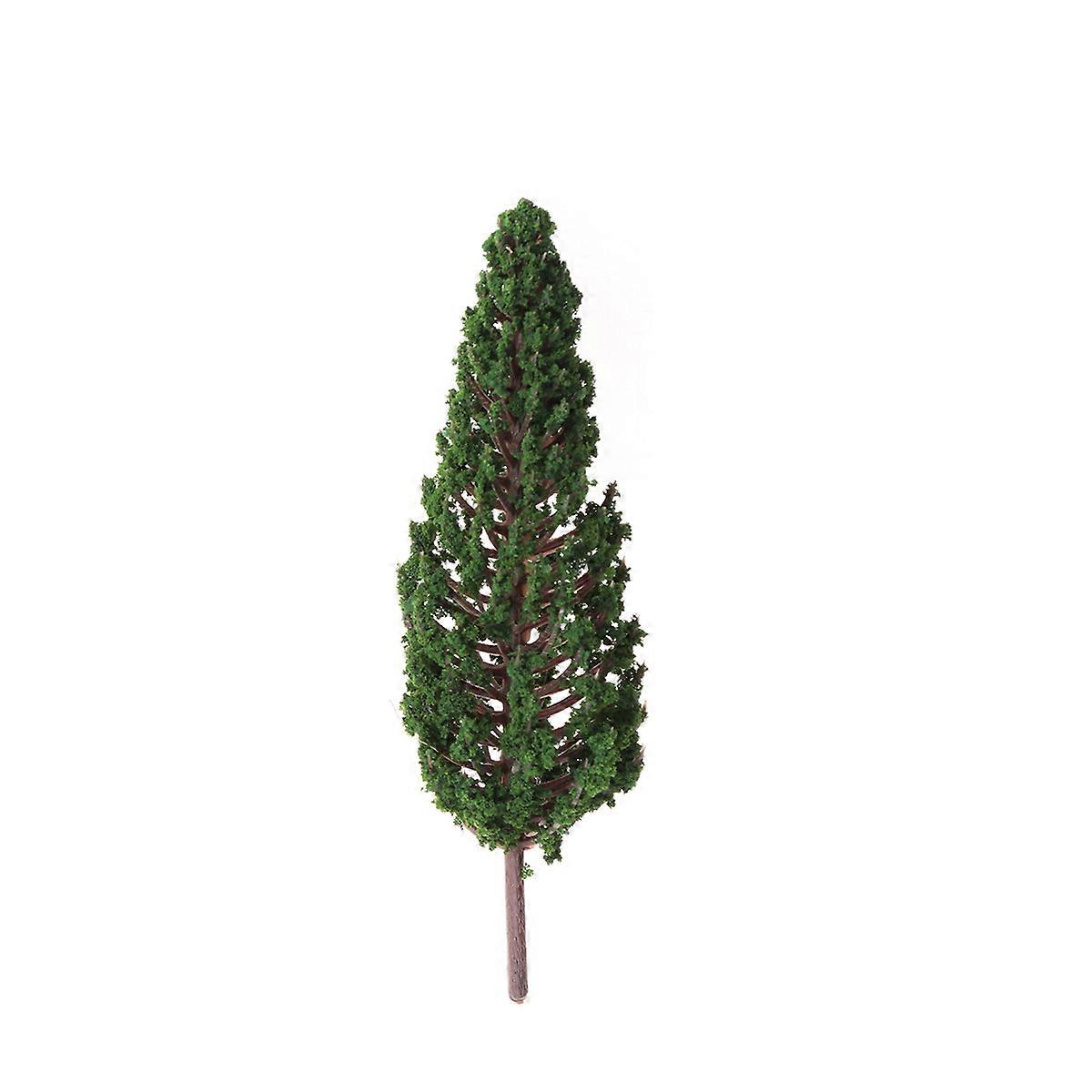 Plastic Model Trees for Decor Use with Realistic Trunk and Green Leaves 10 Pieces 13cm