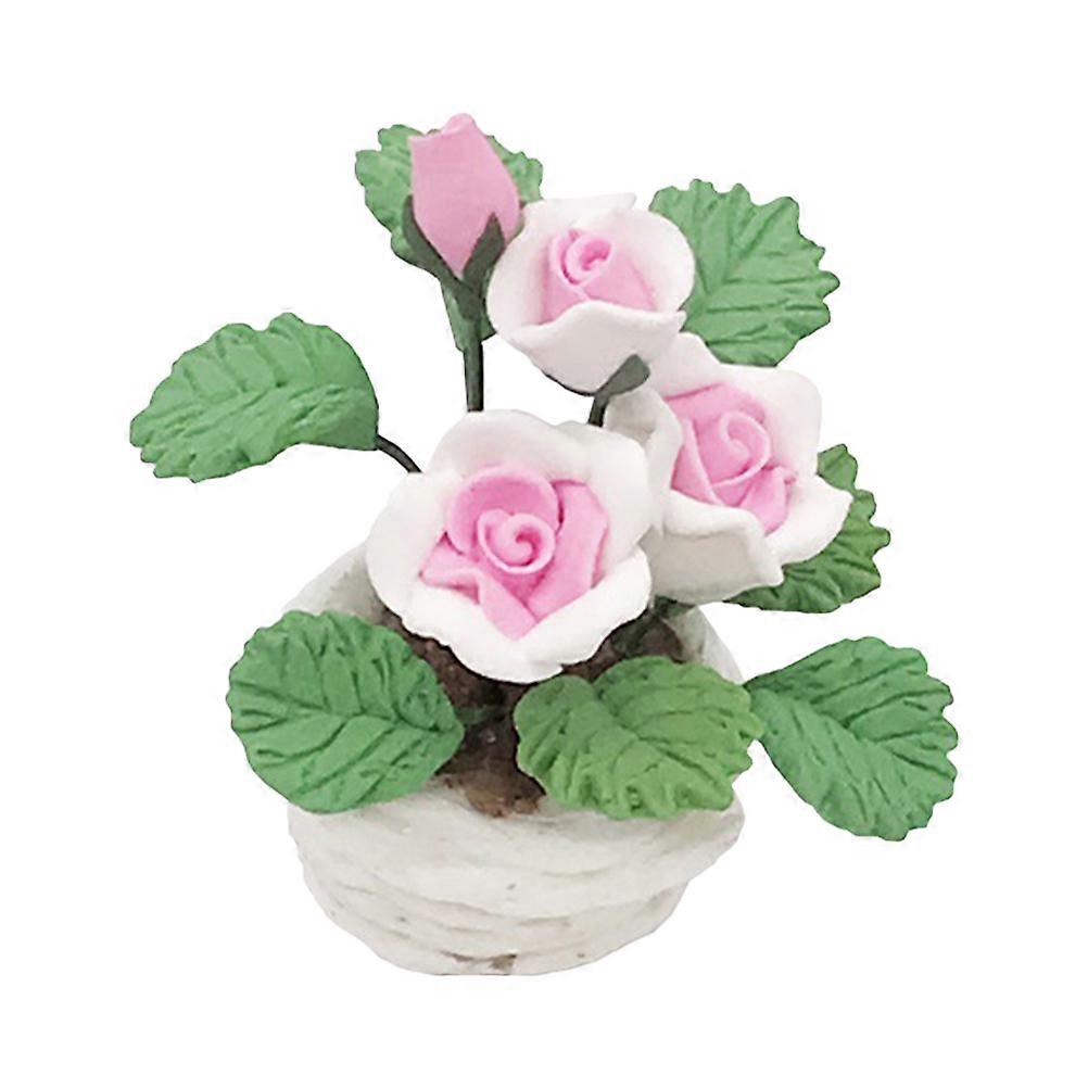 Simulation Flower Pot Miniature Home Decorations Pot Shape 3.5X1.5X1.5CM Smooth Surface Realistic Reproduction 1Pack