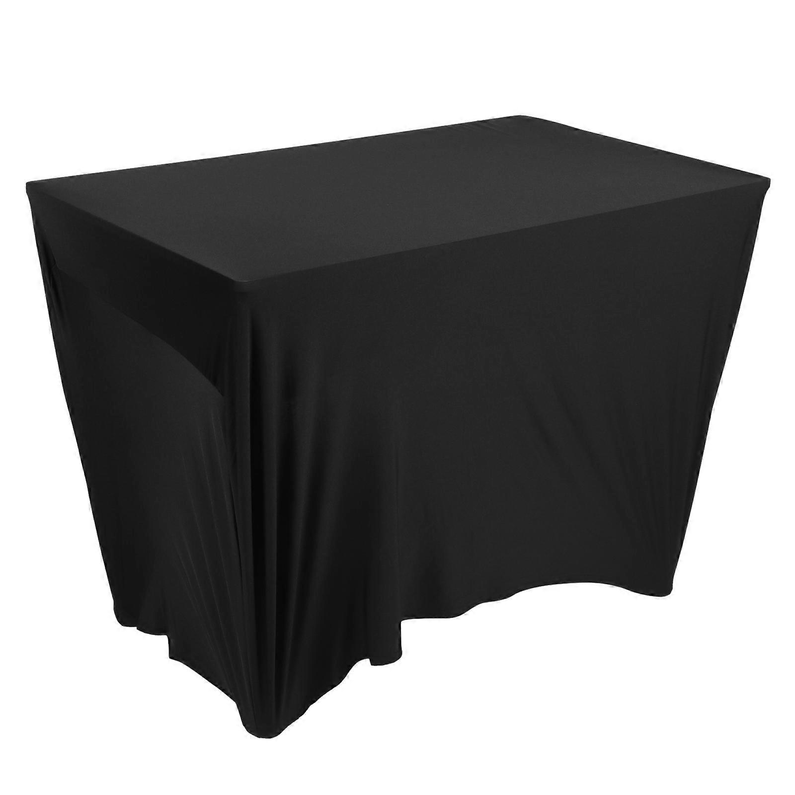 Elastic Tablecloth Rectangular Black Size 183x76cm Stain-resistant Heat-resistant Dye-resistant For Restaurant Use 1Pcs