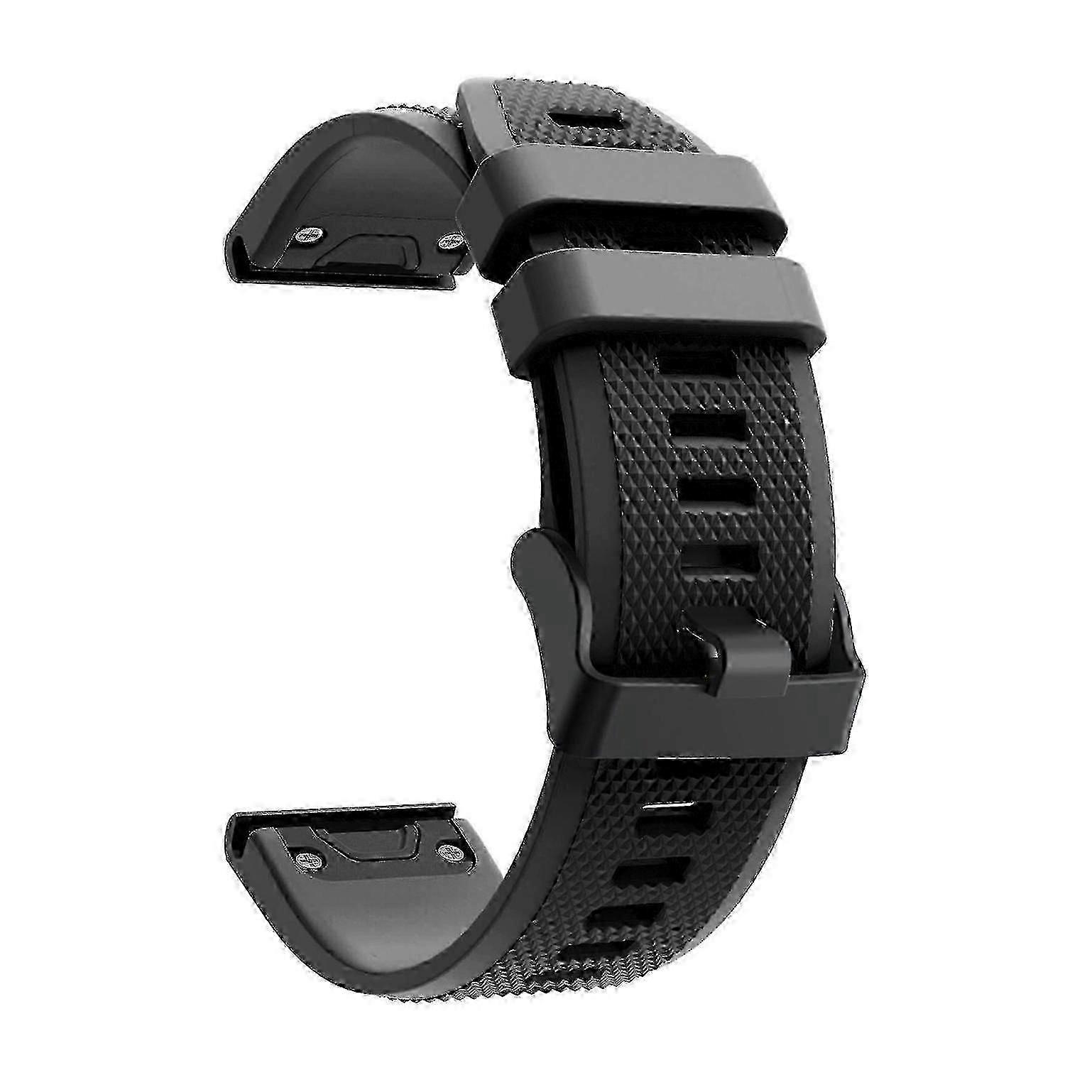 Para Garmin Fenix 5 Silicone Sport Watch Band pulseira ajustável com fivela preta