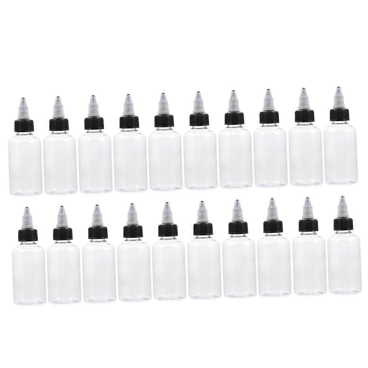 Pack of 20 squeeze bottles, 50 ml, transparent for inks and liquids