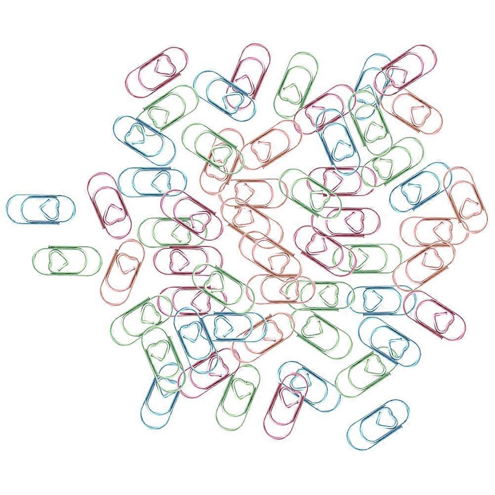 200pcs Small Heart Shaped Metal Paper Clips Unique DIY Document Clips for Office Card Display Photo Albums Bookmarks Mixed Pastel Colors