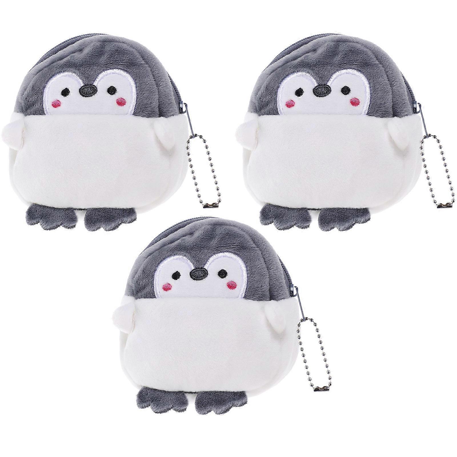 9.00X8.50X4.00CM Plush Coin Purses Lovely For Daily Use 3Pcs