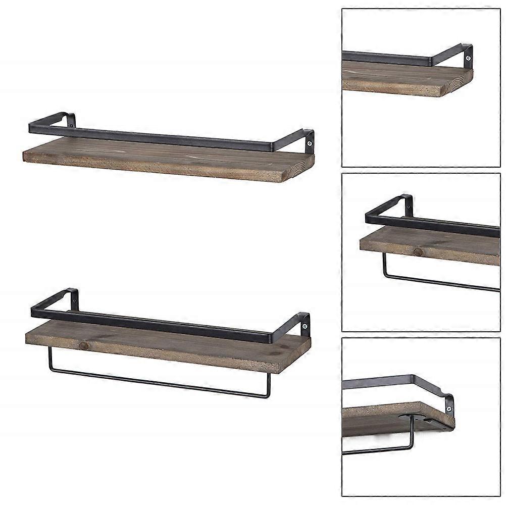 Elegant Brown Wall Mount Storage Rack with Synthetic Material Perfect for Small Crafts and