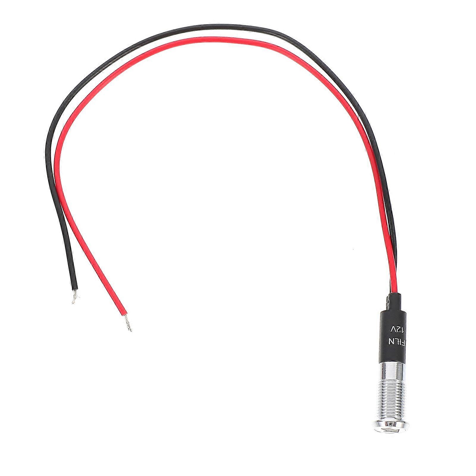 Durable Blue Indicator Light with Wire, Dustproof Metal Signal Lamp for , Truck, Boat Dashboard Warning and Energy Saving Panel Mount