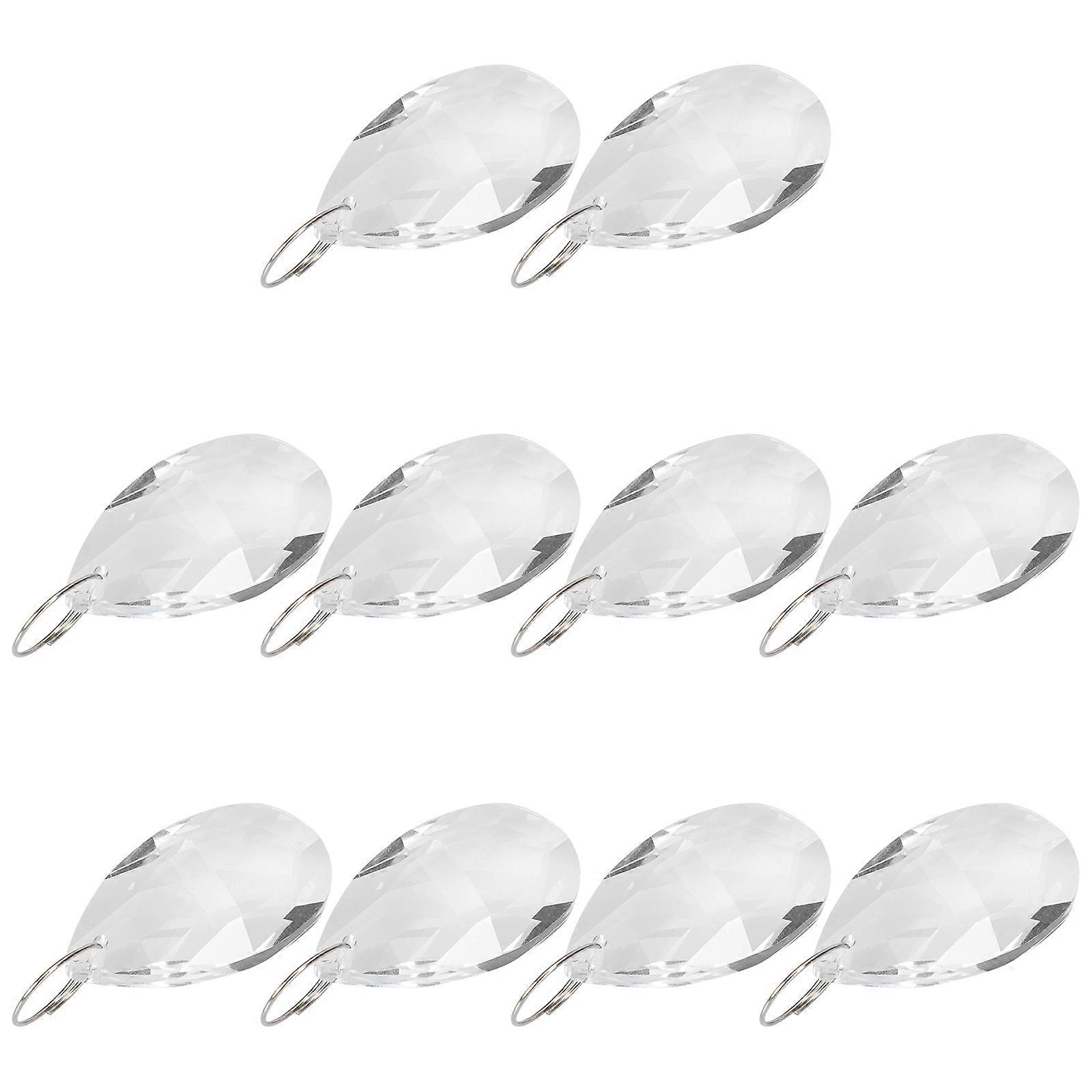 Transparent Crystal Pendants for DIY Lamp Decor – High Transparency Hanging Ornaments for Windows, Trees, Christmas, and Garden Accents – 10pcs Set