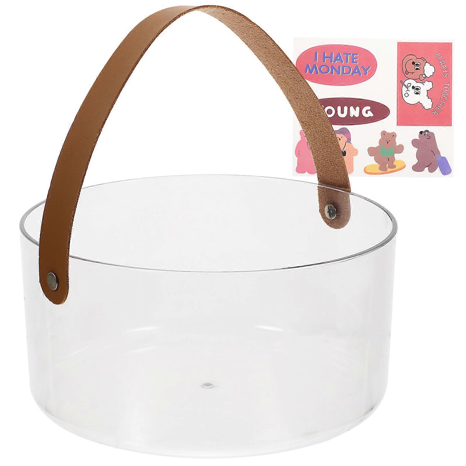 Portable Picnic Basket Fruit Picking Basket Simple Modeling Dating Shopping 8.3×8.3×4.2in 1Pack