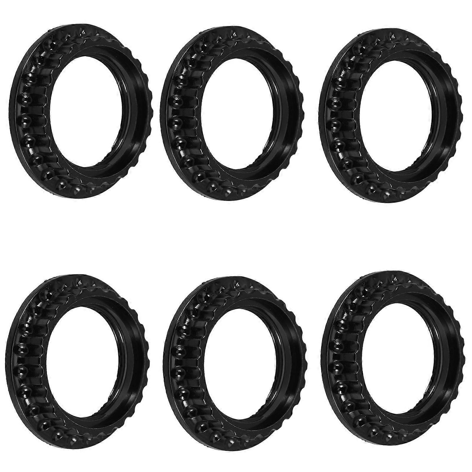 Lamp Holder Ring Light Socket Collar General Users Black Color Circular Style Replacement Solution 6Pcs