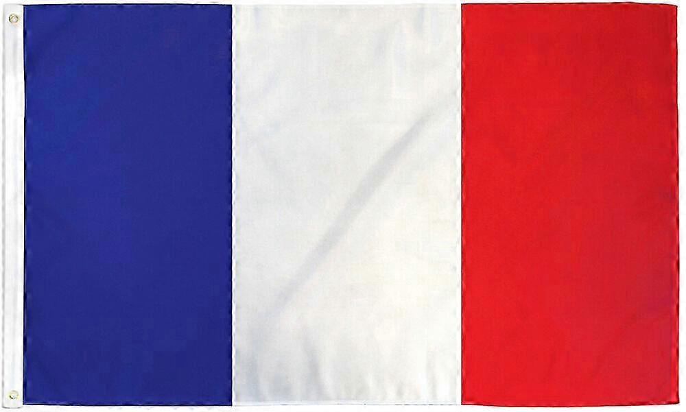 Frankrig Flag 3x5ft - Fransk flag for udendørs, 75D Ultrabreeze Polyester, hus og have flag