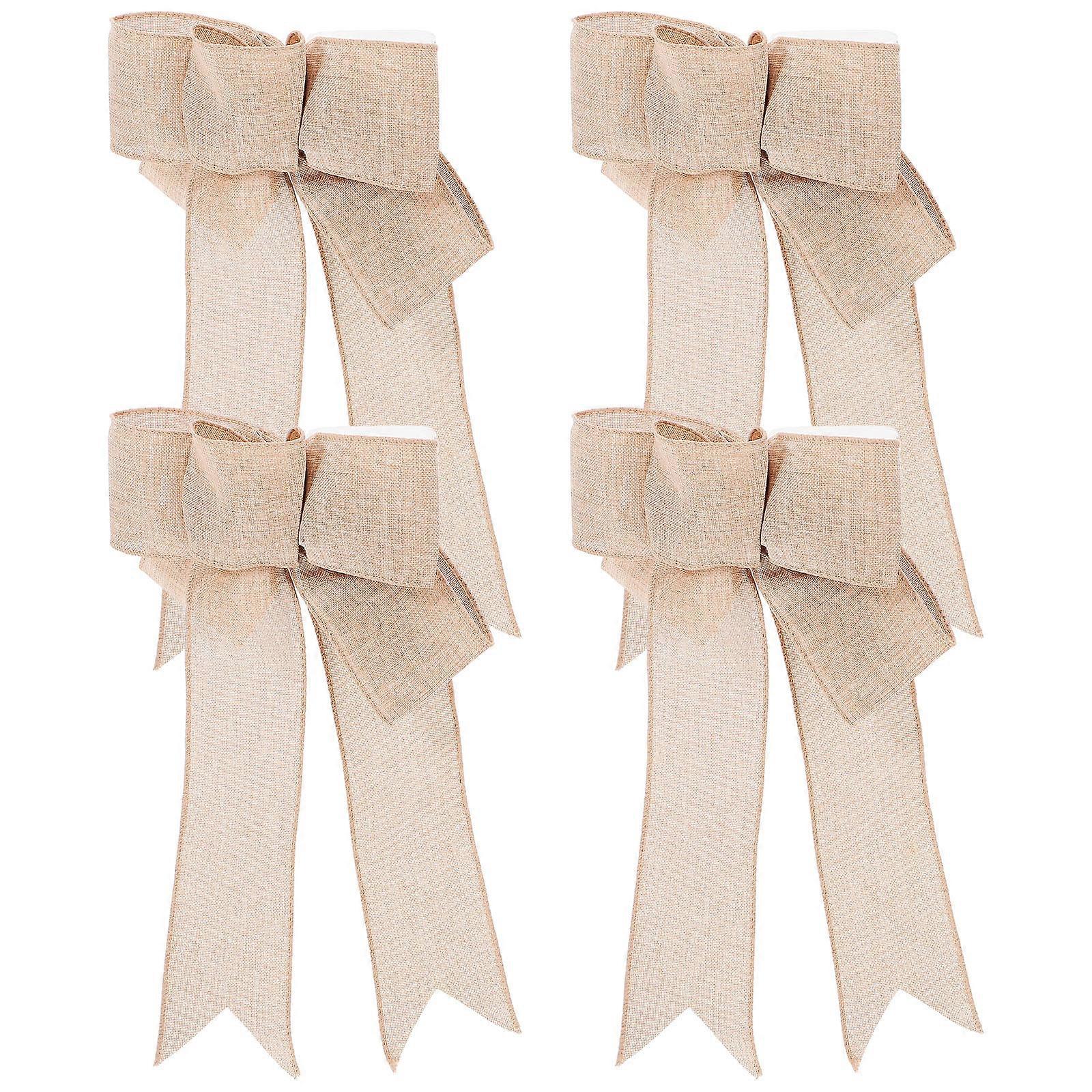 Giant Bow for Present Versatile Decoration Classic Design Linen Bows for Party and Festival Decorations 4Pcs
