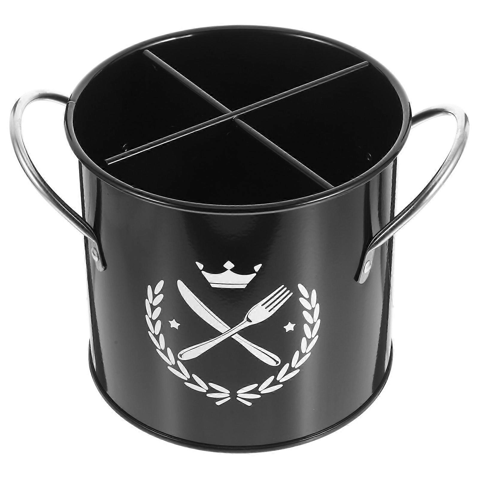 Retro Style Cutlery Bucket Multi-Functional Utensil Holder for Kitchen Use