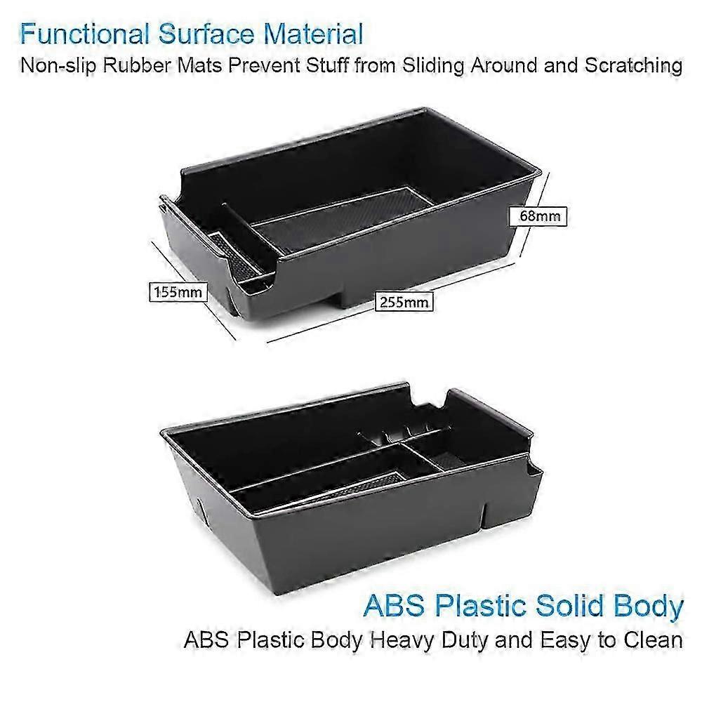 Center Console Organizer Tray Armrest Tray Secondary Storage Insert Tray for DN8 2020 2021 Black+Whi