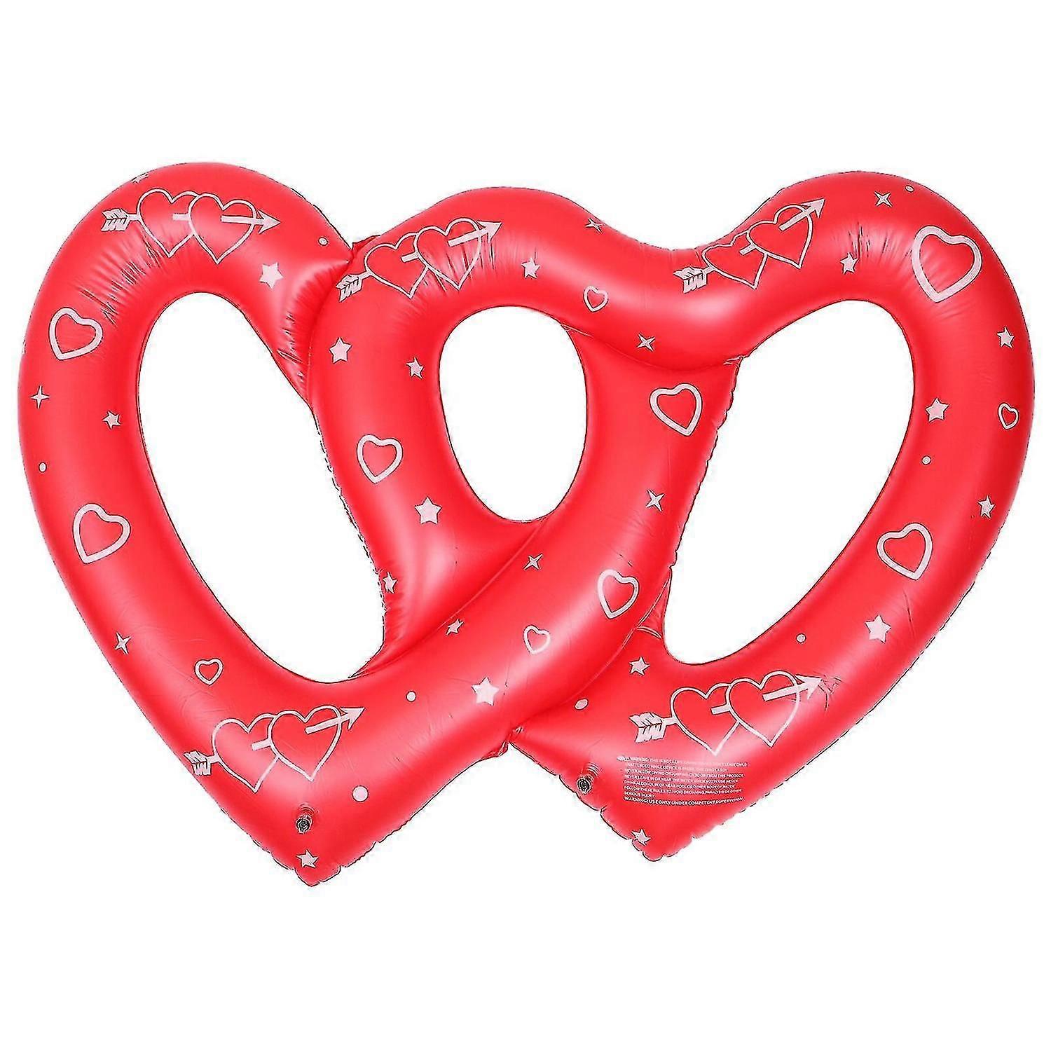 Elegant Double Heart Pool Float for Relaxing British Summer Afternoons