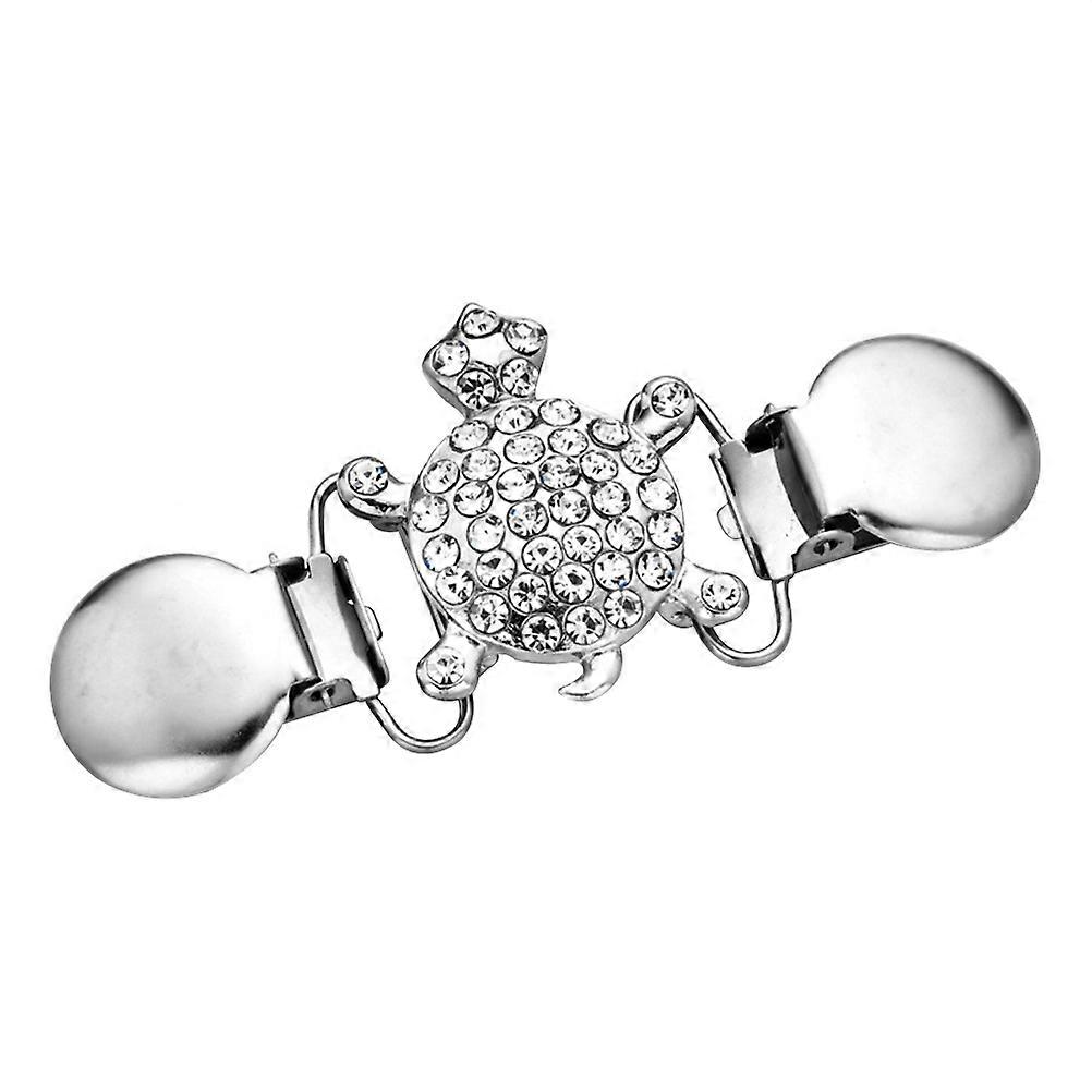 Textured Metal Cardigan Clip In Turtle Shape For Women Ideal For Everyday Wear In Silver With Sturdy Design 1Pcs