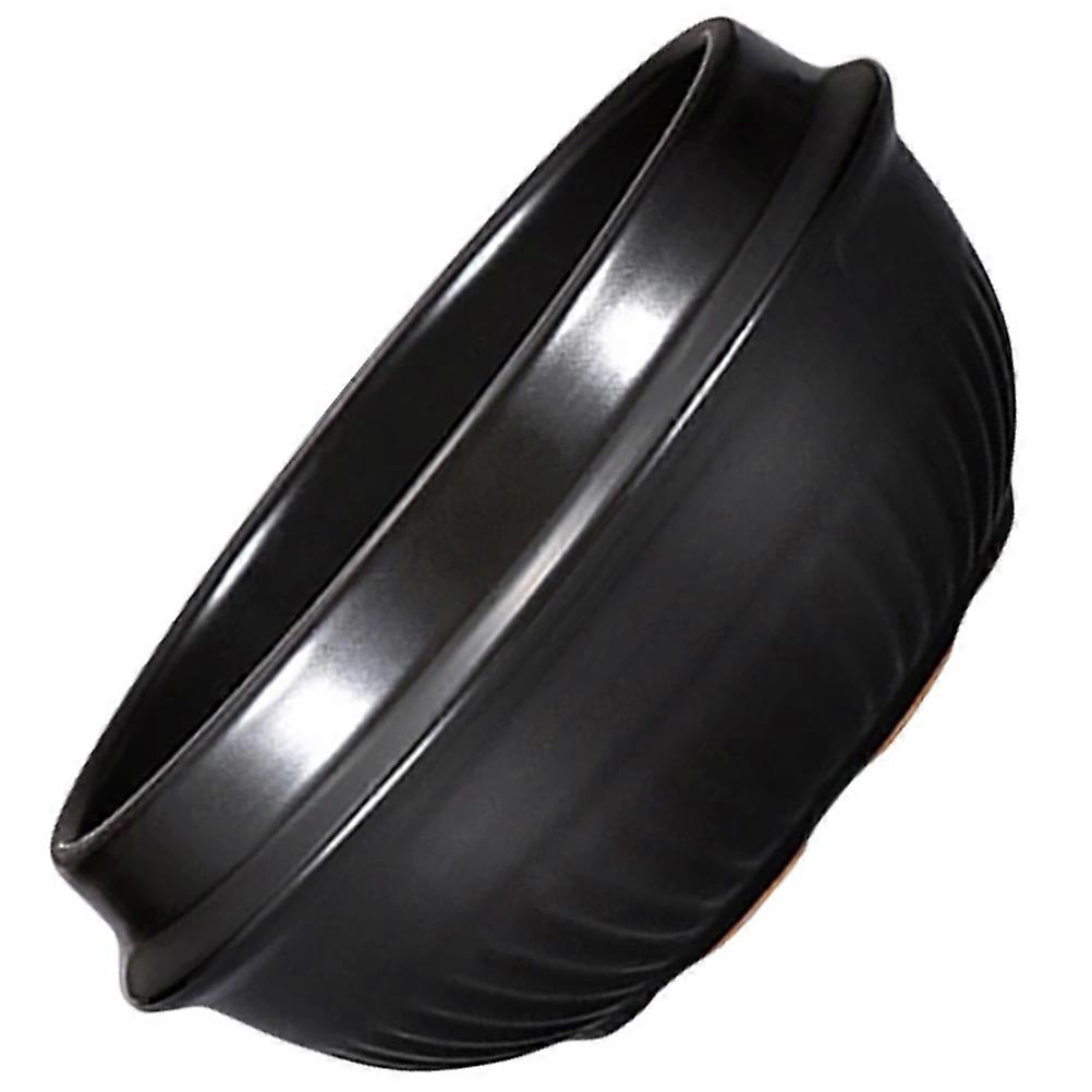 Ceramic Cooking Pot for Kitchen Use with Black Color Smooth Design and Even Heating 6.5 Inches