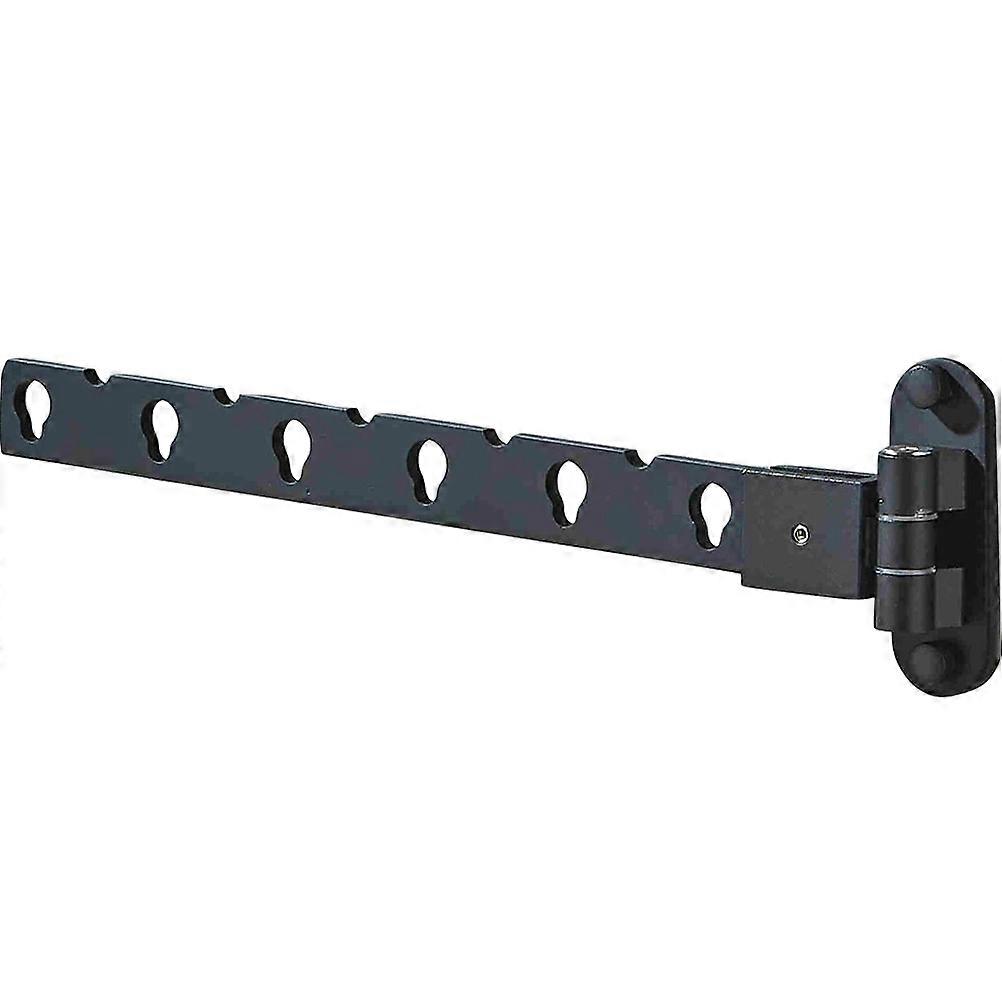 Folding Wall Hanger For Balcony Clothes Drying In Black Color With Six-hole Design 1Set