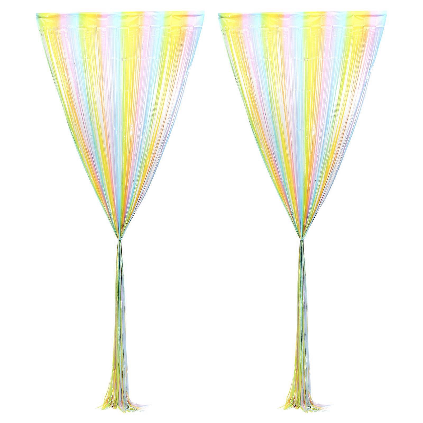 Fringe Curtain Decorations for Parties and Holidays Simple Plastic Curtains with Happy Vibe Multi