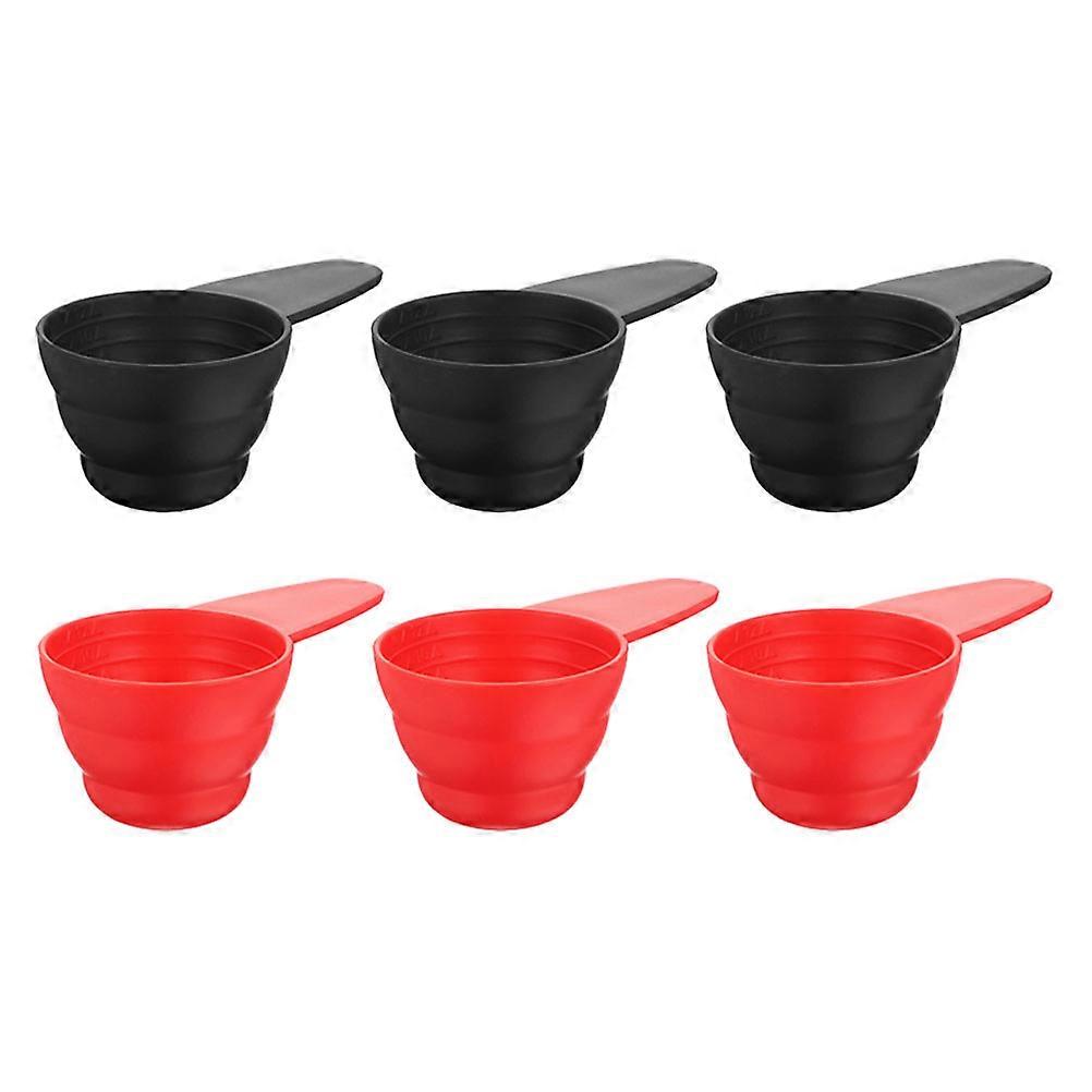 Assorted Color 6pcs Plastic Measuring Spoons for Coffee Baking and Cooking with Precision Scales