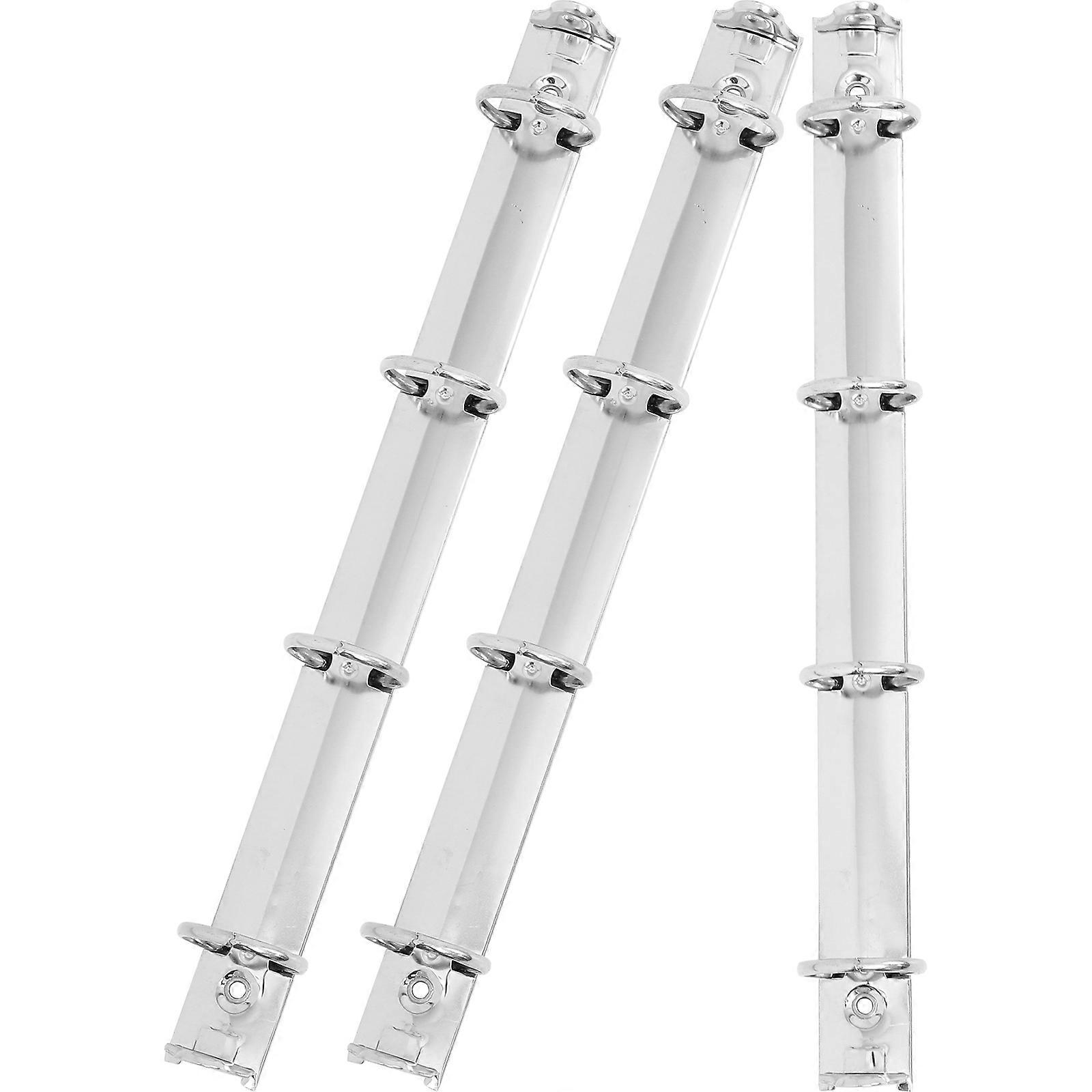3pcs Metal Binder Spine Inserts for Organizing Documents and Presentations – Segmented Binder Clips with Ring Mechanism