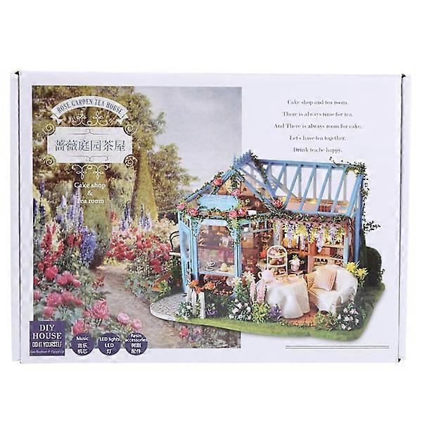 DIY木製ミニおもちゃの家ミニチュアモンタージュドールハウスギフトコレクションの家の装飾品