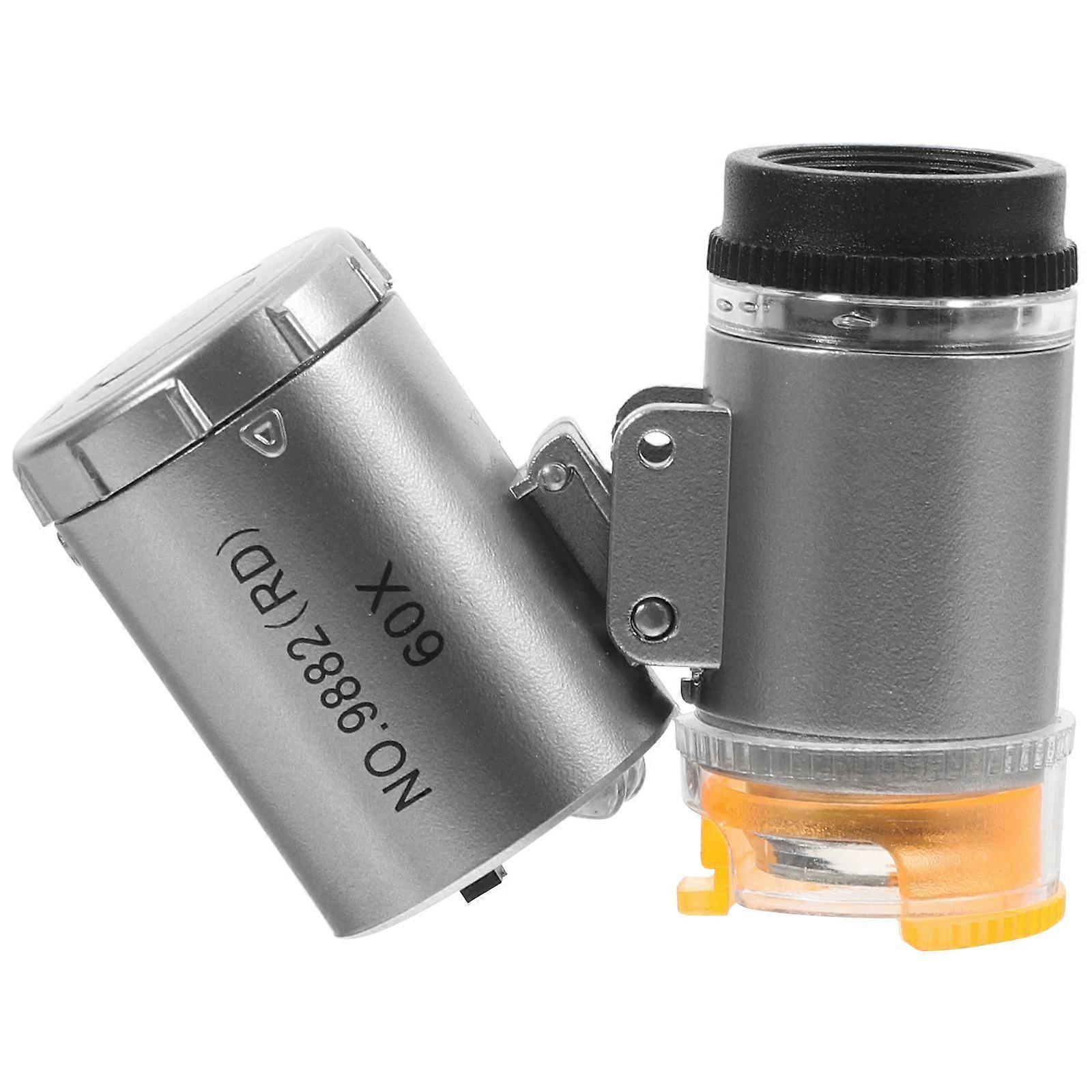 Professional Portable 60X Magnifier Loupe with LED Lights for Coin Jewelry and Antique Inspection Mini Handheld Microscope for Adults