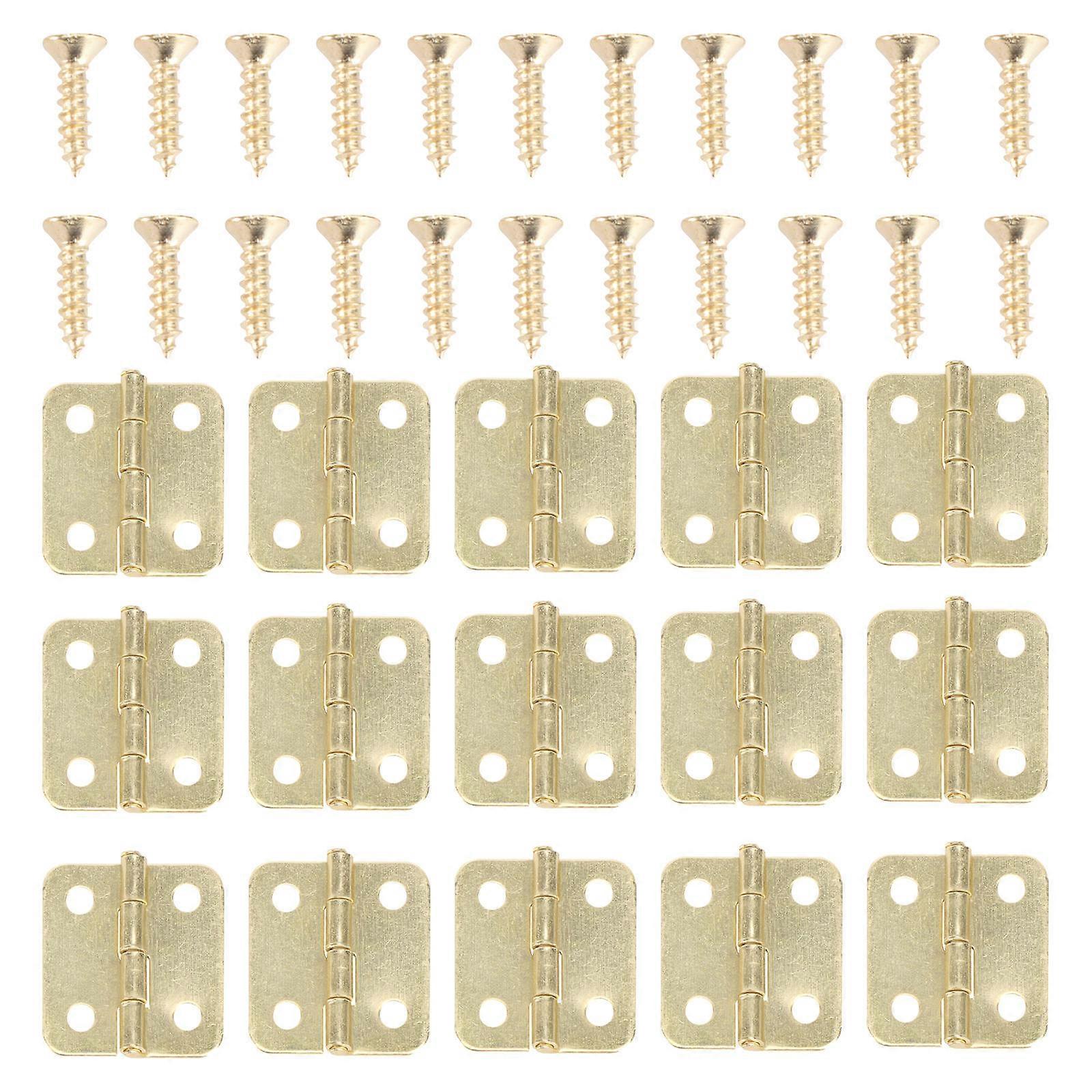 Automatic Self Closing Spring hinge in Yellow for DIY Jewel Cases and Boxes Stainless Steel 20pcs hinge 80pcs Screws