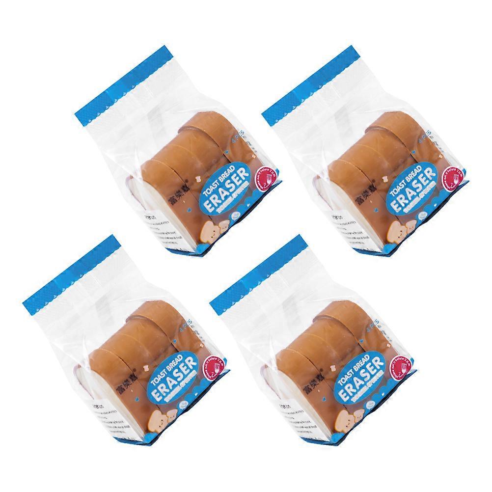 Kawaii Eraser Bread Shaped Cartoon Mini Erasers For Children School Use 3.20X3.00X0.50CM 4Pcs Per Pack 3 Packs