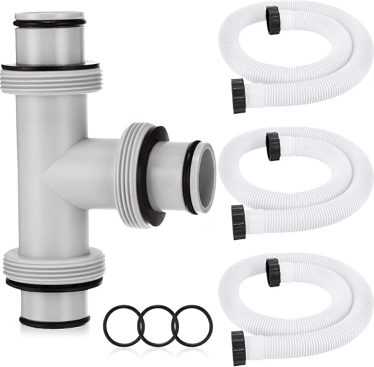 1.5" to 1.5" T Joint Pool Hose Connector with 3 Pcs 1.5"