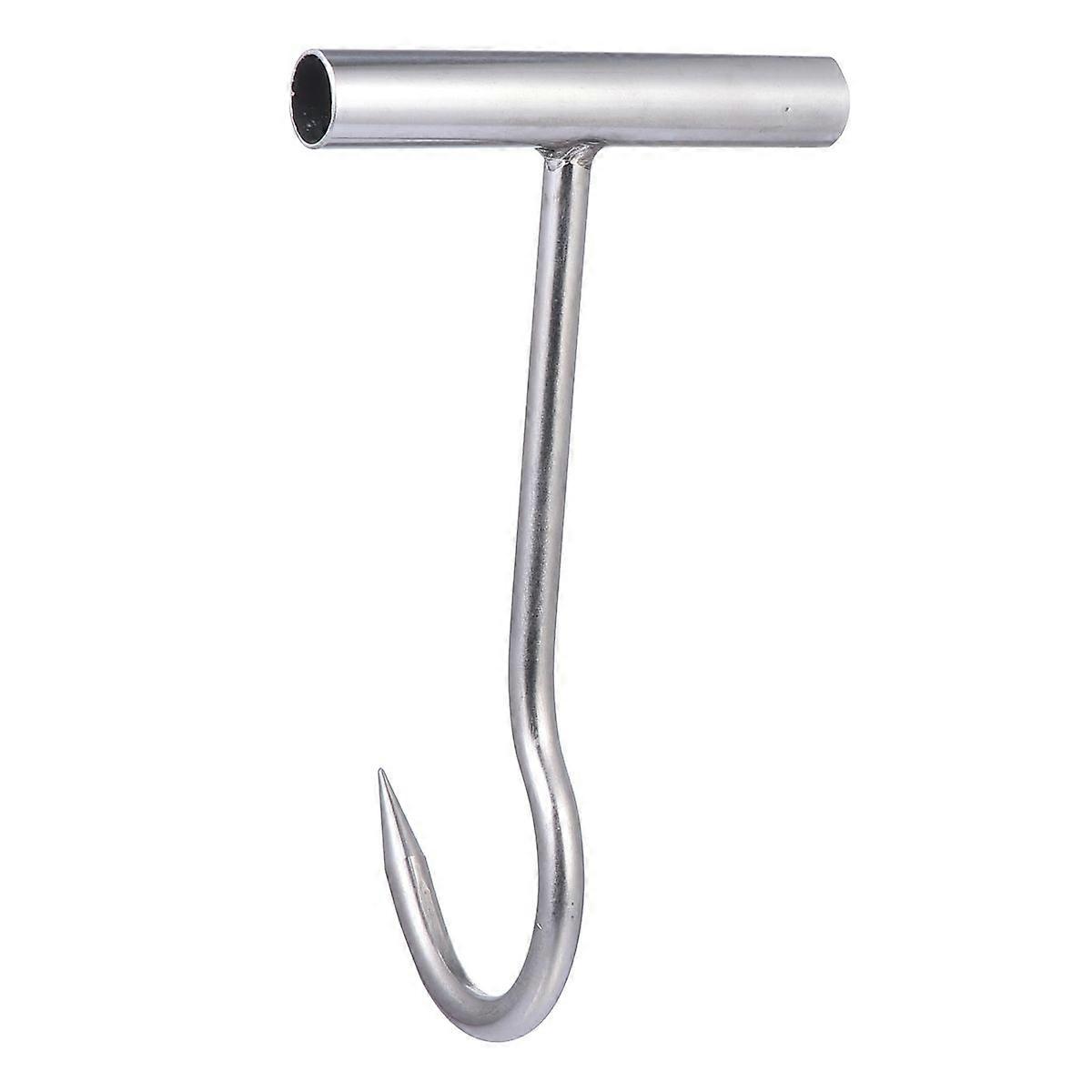 Stainless Hooks for Butchering T Shaped Steel Hook with Non-Slip Grip Handle Ideal for Restaurant Kitchens 30.00X10.00X9.00CM 1Pack