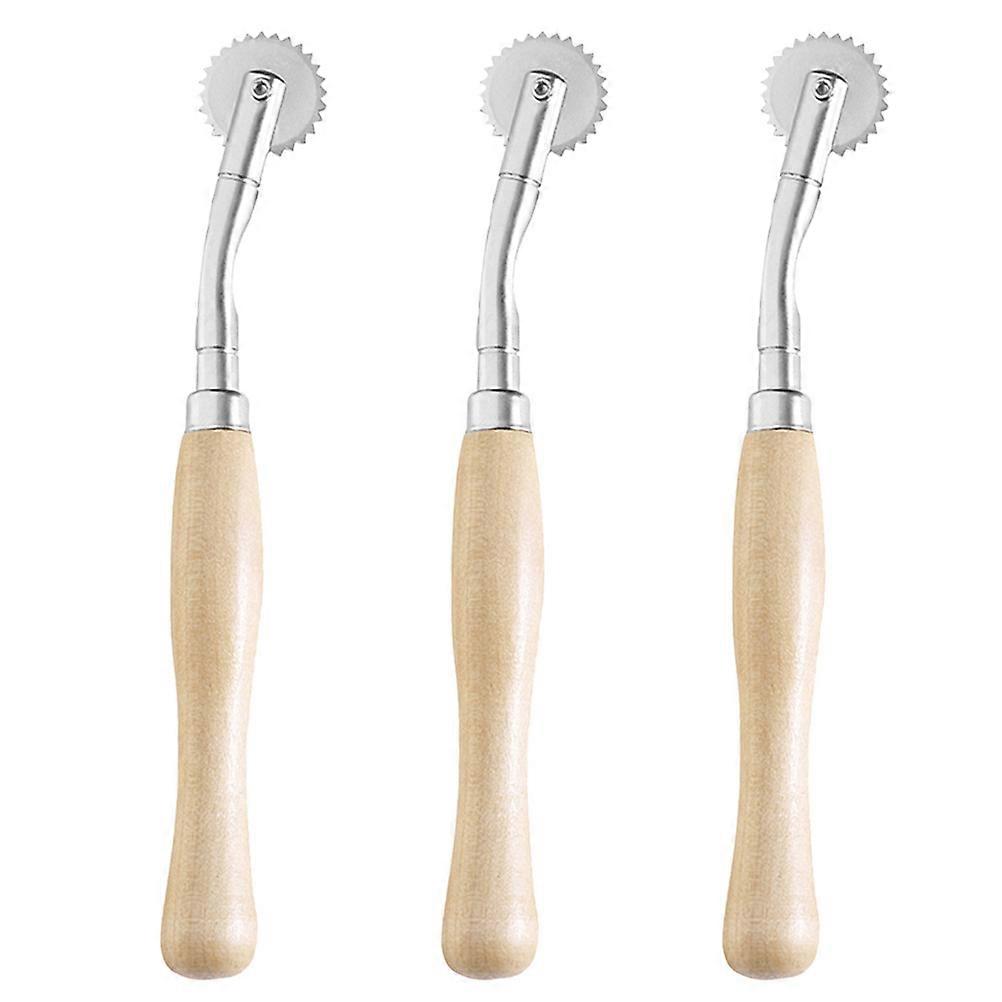 Light Brown Toothed Cloth Wheel for Sewing with Ergonomic Handle and Durable Alloy Construction