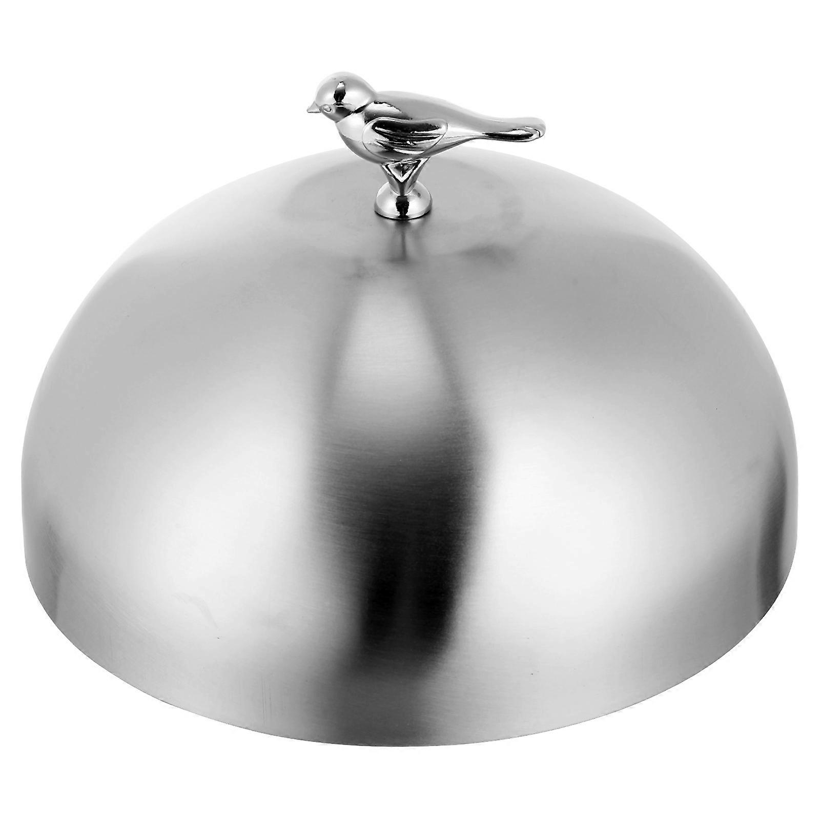 Sturdy Food Protector Cover with Handle for Easy Use and Wide Application in Silver Stainless Steel 9.84 inches