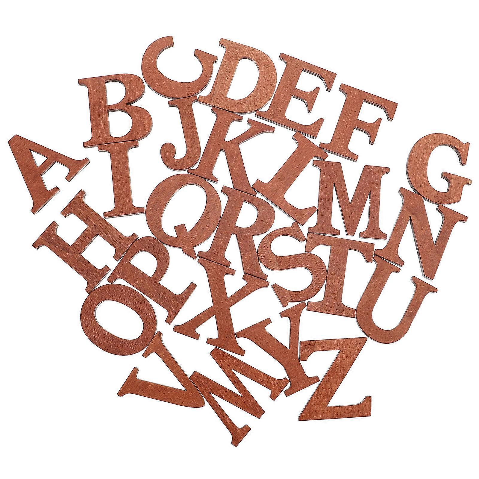 Wooden Alphabet Letters 26pcs Deep Wood Cutouts for Scrapbooking Party Decor Art Projects Smooth Surface Creative DIY Craft Safe Use