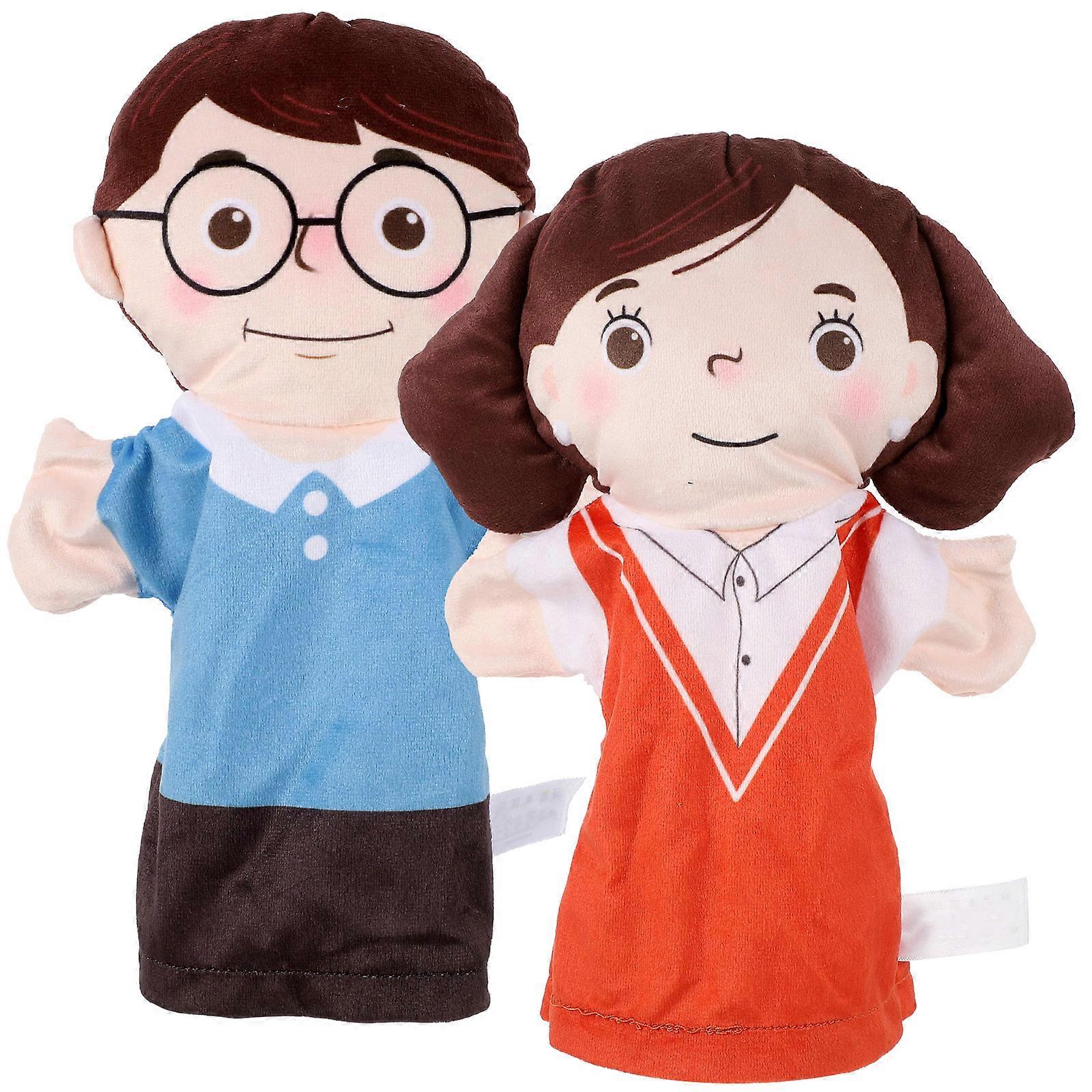 2pcs Lifelike Hand Puppets for Realistic Parent Interaction, Soft Washable Figures for Storytelling & Creative Play
