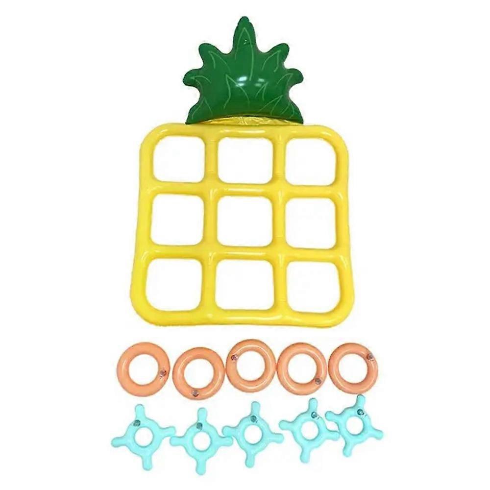 Inflatable Pineapple Ring Toss Game Party Family Fun Toy with 5 Rings + 5 Sticks