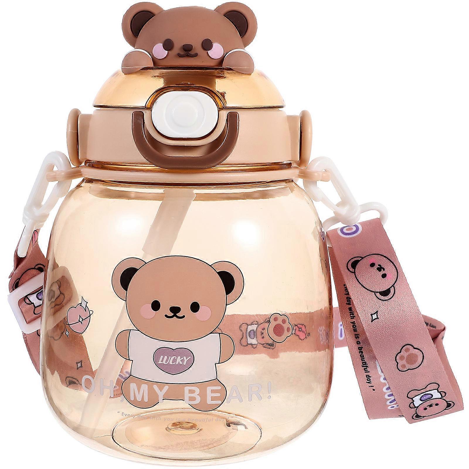 زجاجة ماء لطيفة للأطفال زجاجة مياه محمولة 1310 مل ألوان متنوعة للاستخدام اليومي ختم 1 قطعة