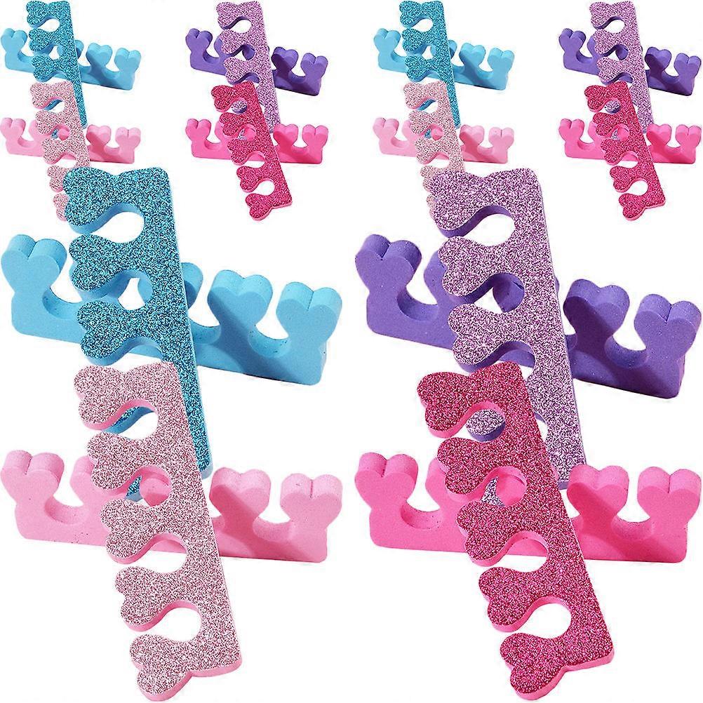 Toe Separators 24Pcs Nail Art Accessories For Manicure And Pedicure Process Assorted Color Heart Shape Manicure Tool